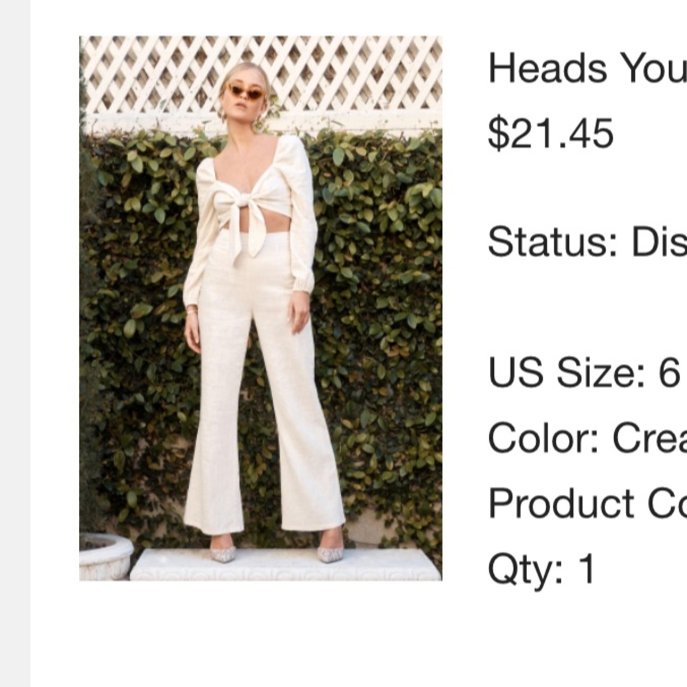NastyGal Heads You Linen Wide-Leg Pant